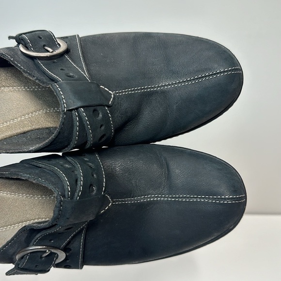 Clarks Bendables Black Leather Clogs Size 9 - Picture 12 of 15